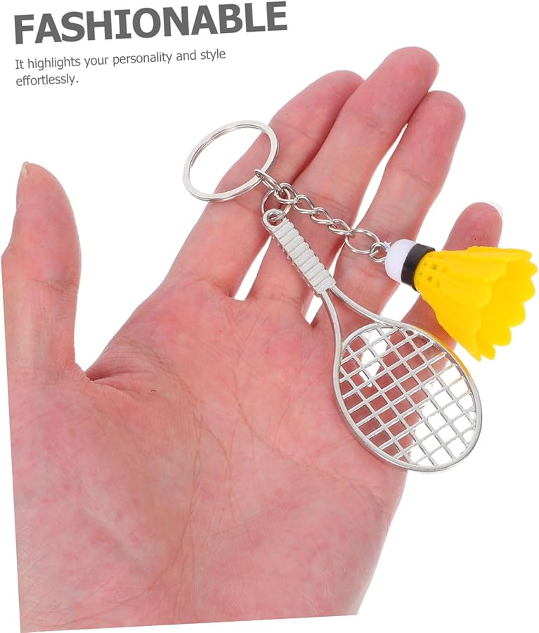 Stobaza 6pcs Mini Badminton Racket Keychain Pendant with Shuttlecock Charm Sports Gift - Image 4